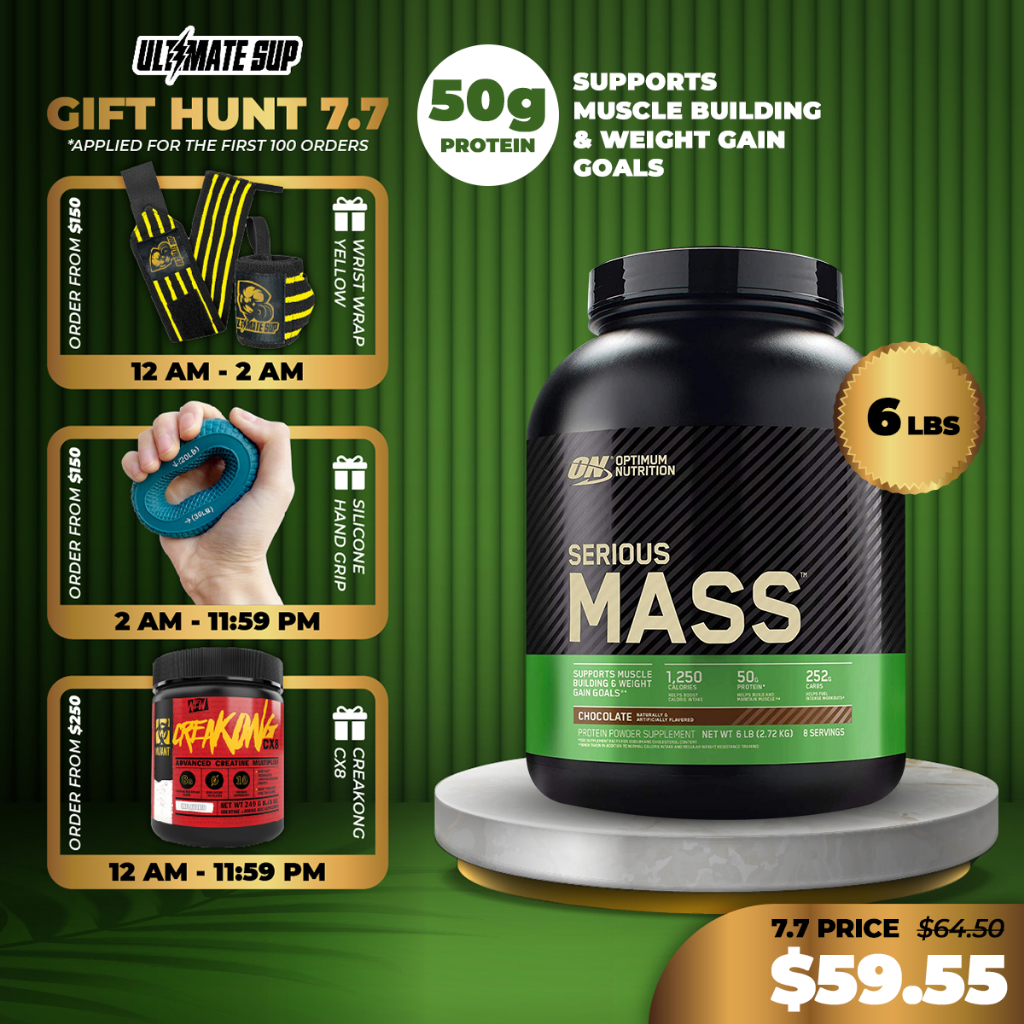 Optimum Nutrition Serious Mass Gainer, 6-12lbs, 1250 kcal