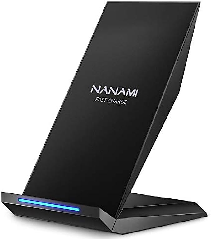 Fast Wireless Charger,NANAMI Qi Certified Wireless Charging Stand Compatible iPhone 13/12/SE 2020/11/XS Max/XR/X/8 Plus,Samsung Galaxy S22 S21 S20 S10 S9 S8 Note 20 Ultra/10/9/8 and Qi-Enabled Phone