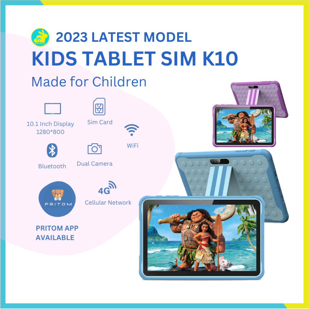 ?SG INSTOCK?【KIDS TABLET SIM K10】Android Tablet Phone★Put Sim Card★10.1 Inch Display★Parental Control★Google★Bunnyshop®